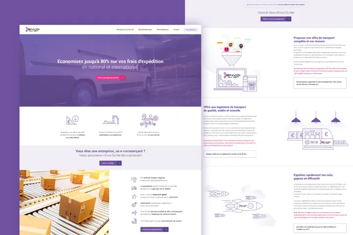 Site web : page d'accueil - Envoi du Net