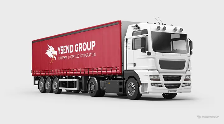 Application du logo sur semi-remorque - Ysend Group